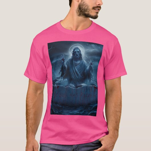 Jezus heeft Rizzen. Jesus Zombie Grappig T-shirt (Voorkant)