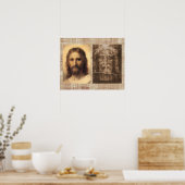 Jezus Heilig gezicht en Schudder van Turijn Poster (Keuken)