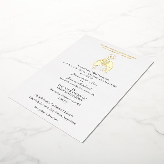 Jezus Heilig Hart Katholieke Folie Uitnodiging (Gedraaid)