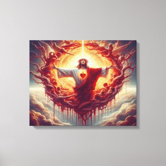 jezus heilig hart Plechtigheid van de meest heilig Canvas Afdruk (Voorkant)