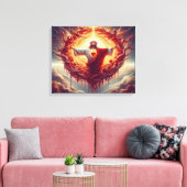 jezus heilig hart Plechtigheid van de meest heilig Canvas Afdruk (Insitu (Woonkamer))