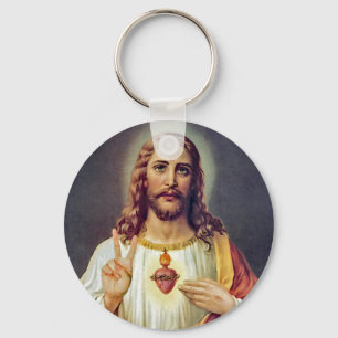 Jezus Heilig Hart Vredesteken Portret Sleutelhanger