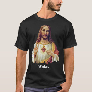 Jezus Heilig Hart Vredesteken Portret Wake T-shirt