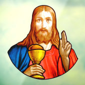 Jezus Heilige Communie Faux Glas in lood Raamsticker (Vel 3)