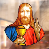 Jezus Heilige Communie Faux Glas in lood Raamsticker (Vel 2)