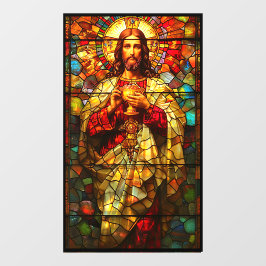 Jezus Heilige Communie Faux Glas in lood Raamsticker