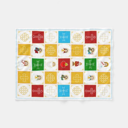 Jezus, heiligen en engelen fleece deken (Voorkant (Horizontaal))