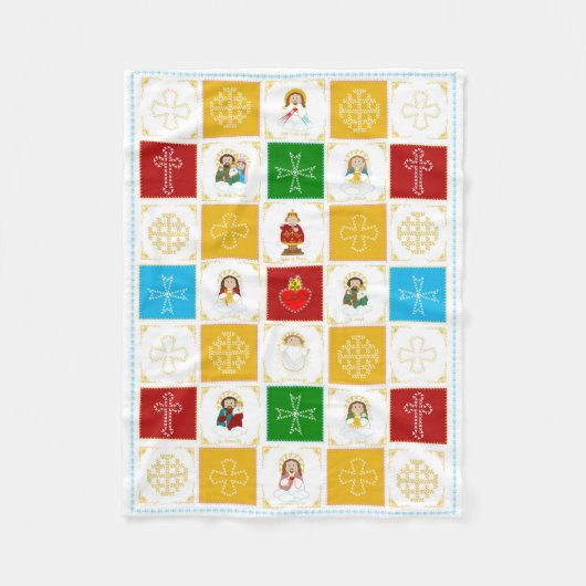 Jezus, heiligen en engelen fleece deken (Voorkant)