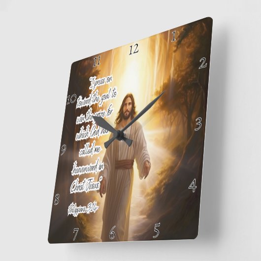 Jezus: hemelse roeping, goddelijke prijs vierkante klok (Hoek)