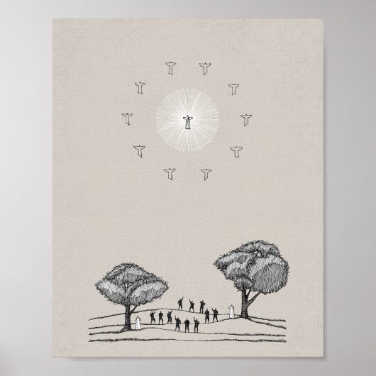 Jezus' Hemelvaart - Rechterhand van God Bijbelkuns Poster (Voorkant)