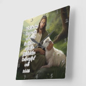 Jezus: Herder, Lam, ongerechtigheid gelegd Vierkante Klok (Hoek)