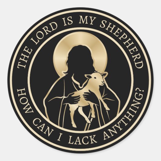 Jezus Herder Ronde Sticker (Voorkant)