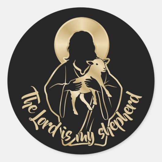 Jezus Herder Ronde Sticker (Voorkant)