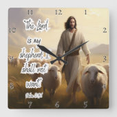 Jezus: Herder, vrede, onfeilbare liefde Vierkante Klok (Voorkant)
