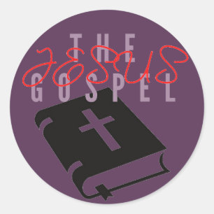 Jezus het evangelie Paarse Ronde Sticker