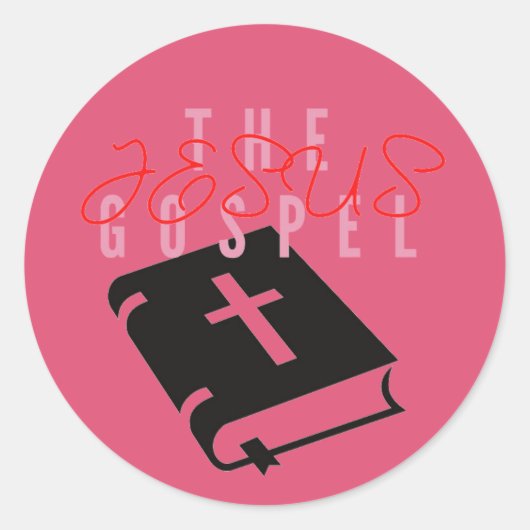 Jezus Het Evangelie Roze Ronde Sticker (Voorkant)