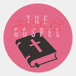 Jezus Het Evangelie Roze Ronde Sticker