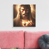 JEZUS HET HART VAN HET LICHT CANVAS AFDRUK (Insitu (Woonkamer))