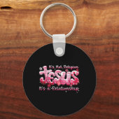 Jezus Het Is Niet De Religieuze Disco Religieuze V Sleutelhanger (Voorkant)