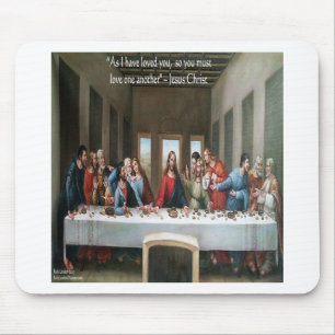 Jezus @ Het Laatste Avondmaal "Heb elkaar lief" ci Muismat