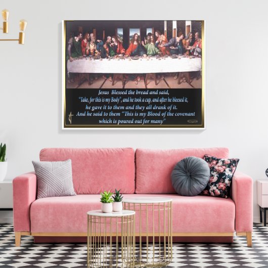 Jezus het laatste schilderij van het suikerdoek canvas afdruk (Insitu (Woonkamer))