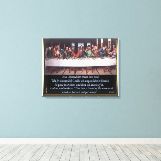 Jezus het laatste schilderij van het suikerdoek canvas afdruk (Insitu (Houten vloer))