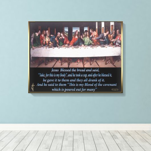 Jezus het laatste schilderij van het suikerdoek canvas afdruk (Insitu (Houten vloer))