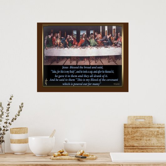 Jezus het laatste schilderij van het suikerdoek poster (Keuken)