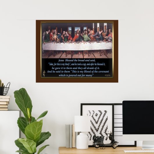 Jezus het laatste schilderij van het suikerdoek poster (Thuiskantoor)