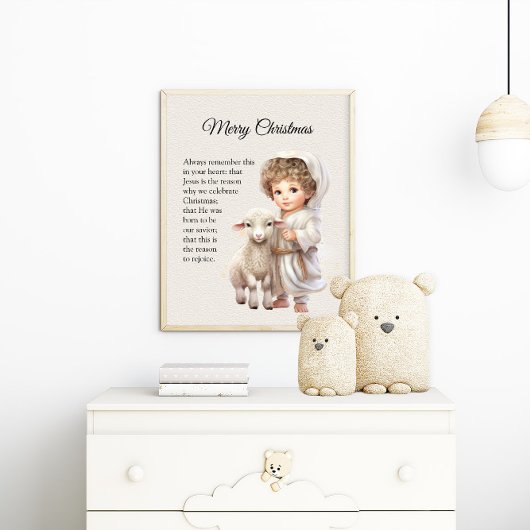 Jezus het Lam Gods Kerstmis Poster