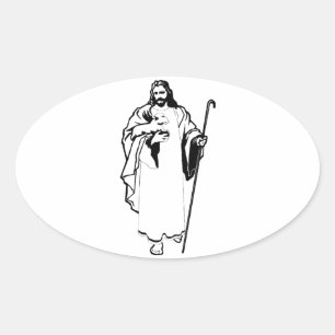 Jezus & Het Lam Ovale Sticker
