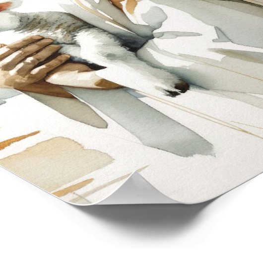 Jezus, het Lam - Waterverf Christelijke Kunst en F Poster (Hoek)