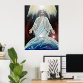 Jezus, het licht van de Christelijke wereld kunsta Poster (Thuiskantoor)