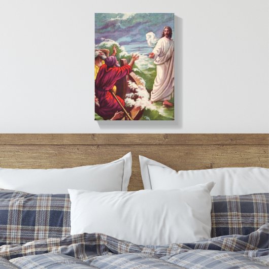 Jezus, het Storm kalmeren Canvas Afdruk (Insitu (Slaapkamer))