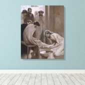 Jezus Het wassen van de voeten van Zijn discipelen Canvas Afdruk (Insitu (Houten vloer))