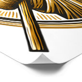 Jezus hief het gouden kruis op met liefde poster (Hoek)