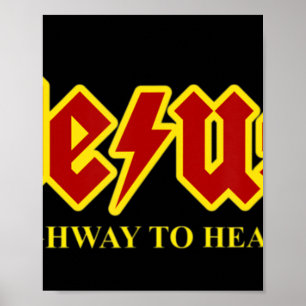 Jezus Highway to Heaven Funny Christelijke T-Shirt Poster