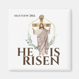 Jezus hij is risen Matthew 28.6 Paasvakantie Magneet