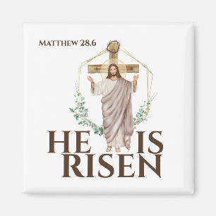 Jezus hij is risen Matthew 28.6 Paasvakantie Magneet