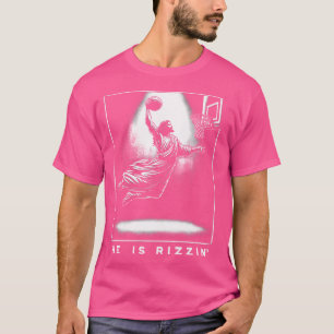 Jezus Hij is Rizzin' basketbal Pasen Christelijk R T-shirt
