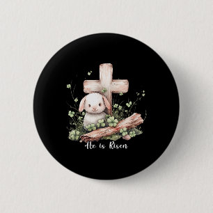 Jezus Hij is verrezen Kruislam doornen kroon Pasen Ronde Button 5,7 Cm