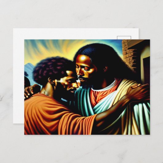 Jezus hoort een Blind Man Briefkaart (Voorkant / Achterkant)