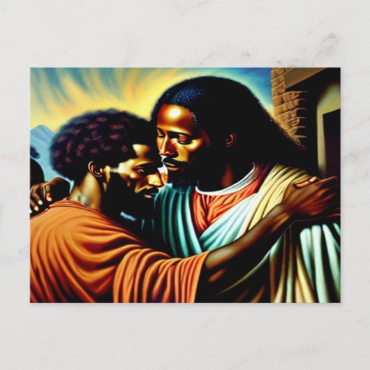 Jezus hoort een Blind Man Briefkaart (Voorkant)