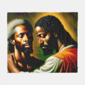 Jezus hoort een blinde Man II-knuppel Fleece Deken (Voorkant (Horizontaal))