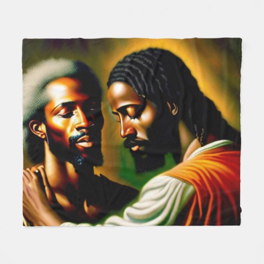 Jezus hoort een blinde Man II-knuppel Fleece Deken (Voorkant (Horizontaal))