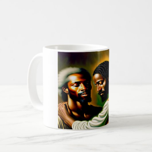 Jezus hoort een blinde Man II koffie Mok (Voorkant links)