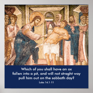 Jezus hoort Man met Dropsy - Poster