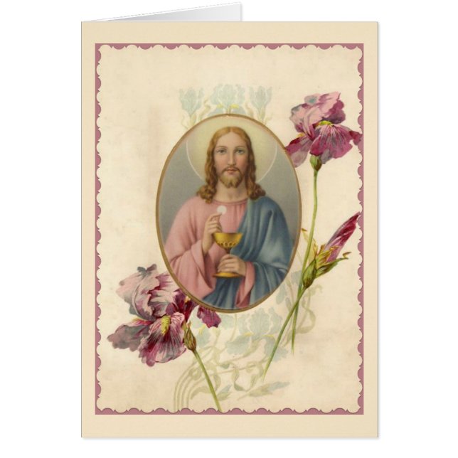 Jezus houdt de Eucharist en Chalice vast (Voorkant)