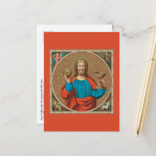 Jezus houdt de Eucharist vast (SNV 050) Briefkaart