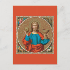 Jezus houdt de Eucharist vast (SNV 050) Briefkaart